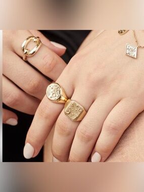 NWT Wanderlust + Co Gold Celestial Dome Ring 7 adjustable